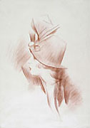 PAUL CESAR HELLEU, Portrait of a Woman, red chalk